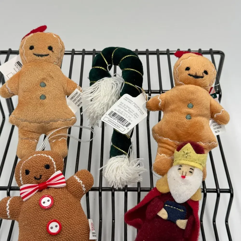 Gingerbread Plush  Candy‎ Cane Nativity Assorted Ornament Lot Holiday Decor New